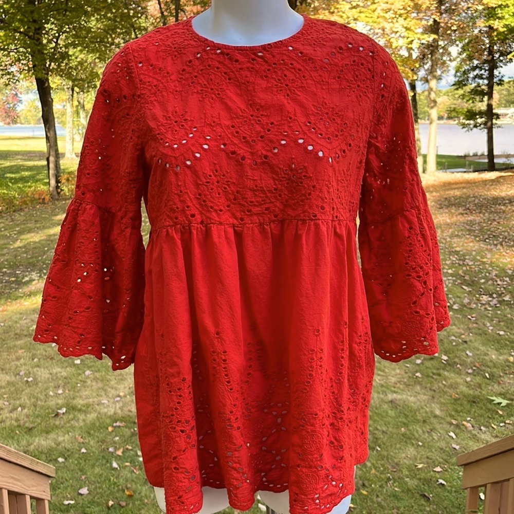 Boho babydoll bell-sleeved blouse M-L